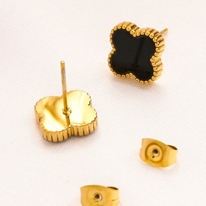 CLOVER | Boucles d'oreilles Noires