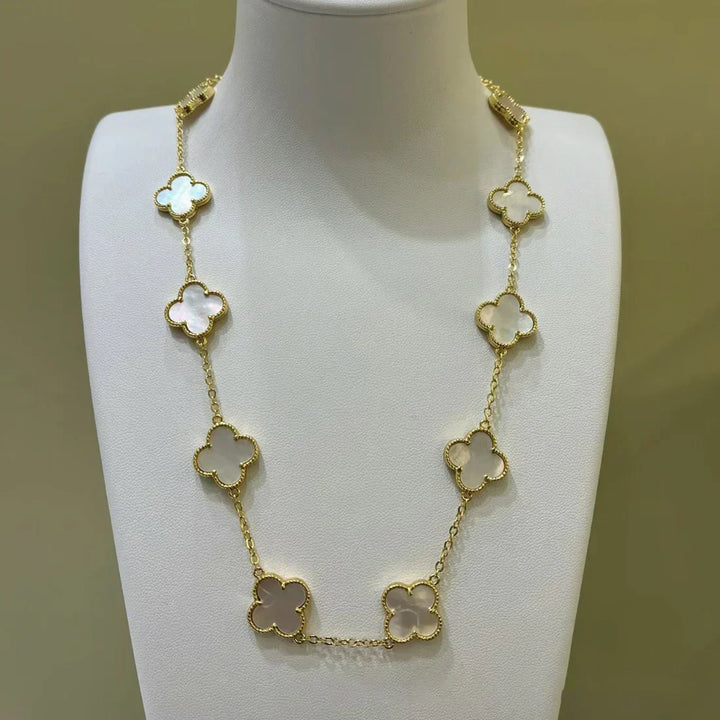 CLOVER | Collier 10 motifs Blanc