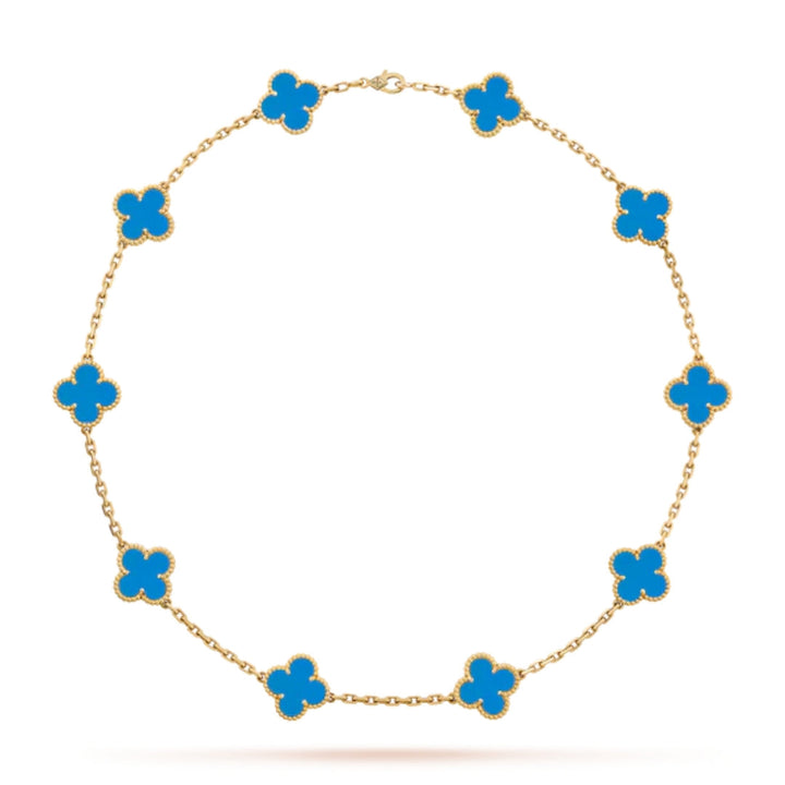 CLOVER | Collier 10 motifs Bleu