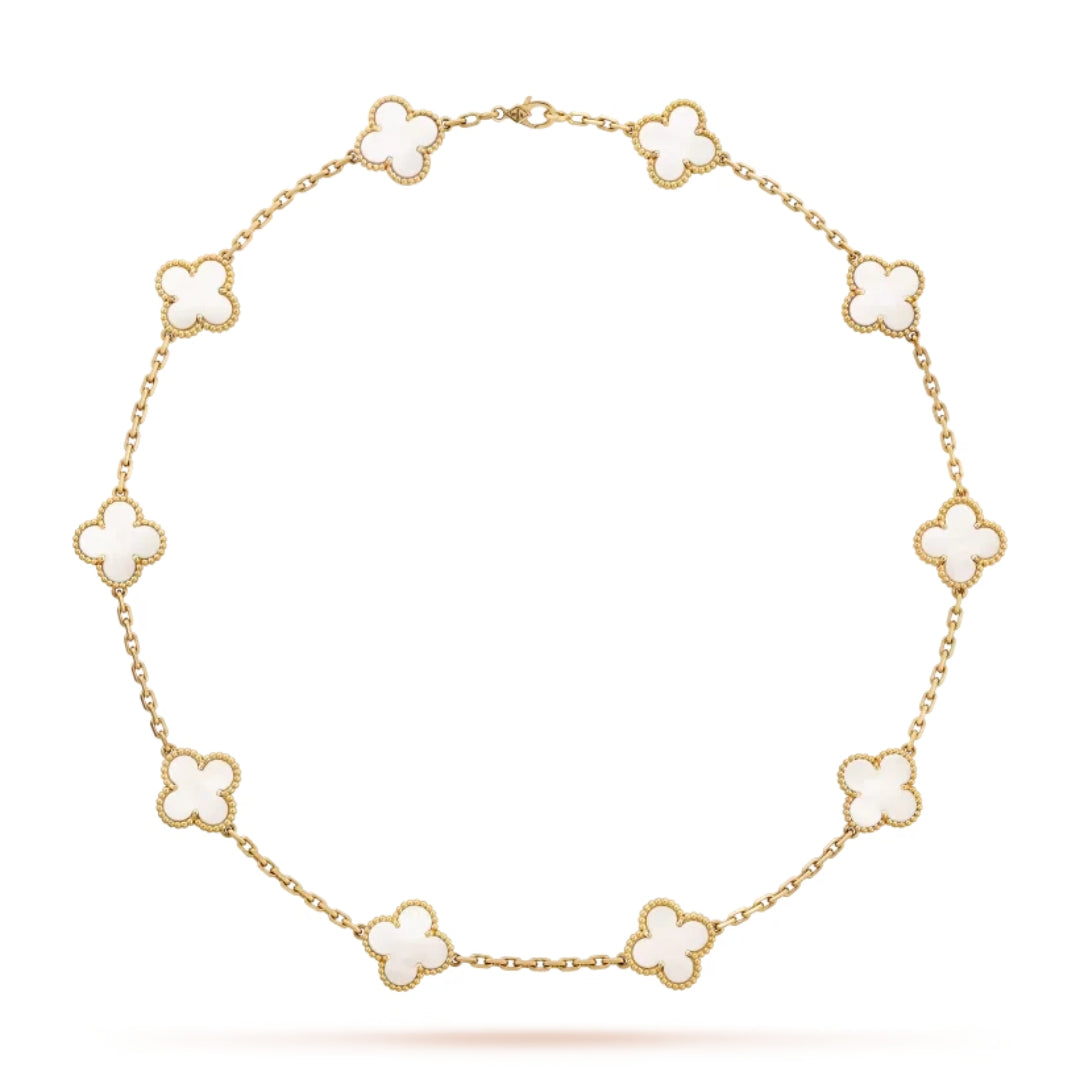 CLOVER | Collier 10 motifs Blanc