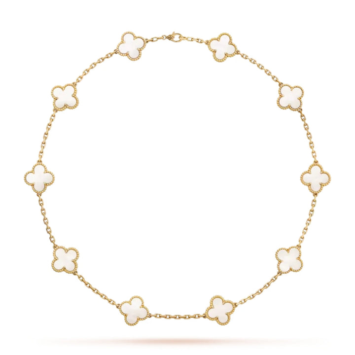 CLOVER | Collier 10 motifs Blanc
