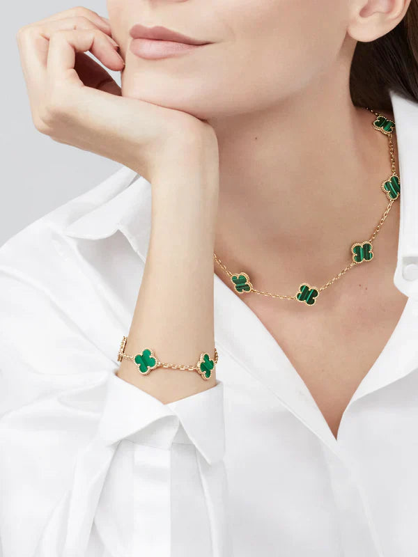 CLOVER | Collier 10 motifs Vert