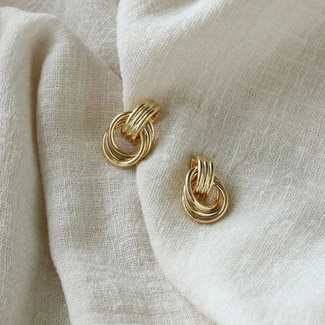 Boucles d'oreilles créoles superposées Luna