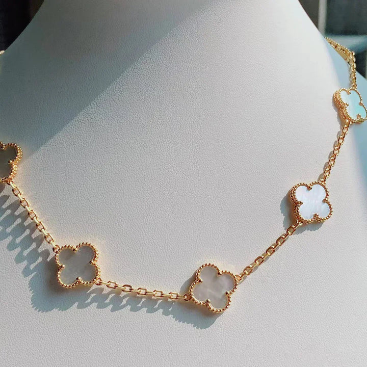 CLOVER | Collier 10 motifs Blanc