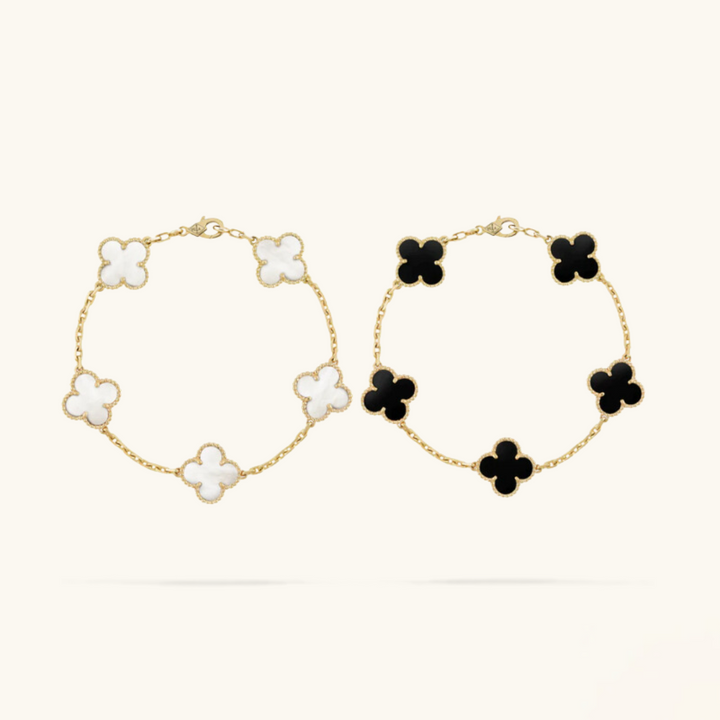 Ensemble 2 bracelets Clover - Noir/Blanc