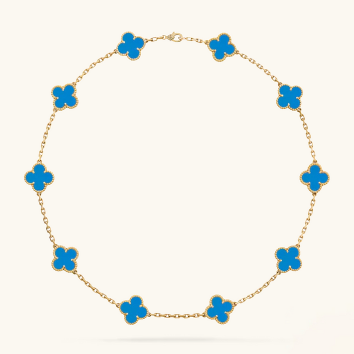 CLOVER | Collier 10 motifs Bleu
