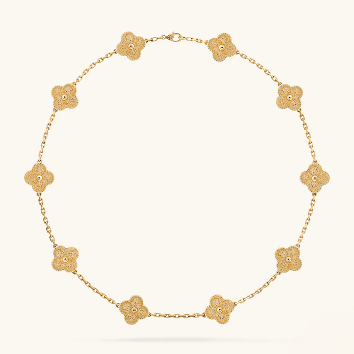 CLOVER | Collier 10 motifs Or