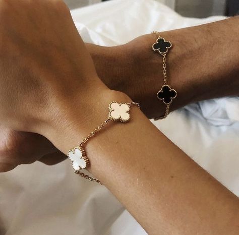 Ensemble 2 bracelets Clover - Noir/Blanc