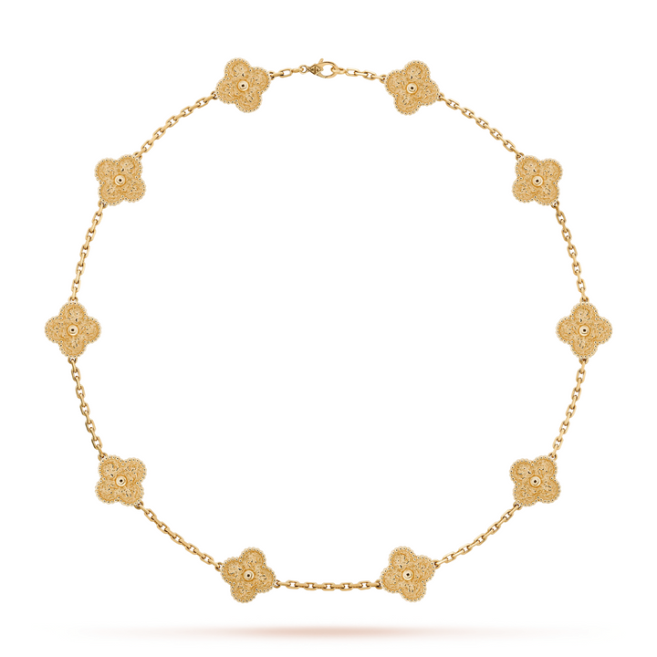 CLOVER | Collier 10 motifs Or
