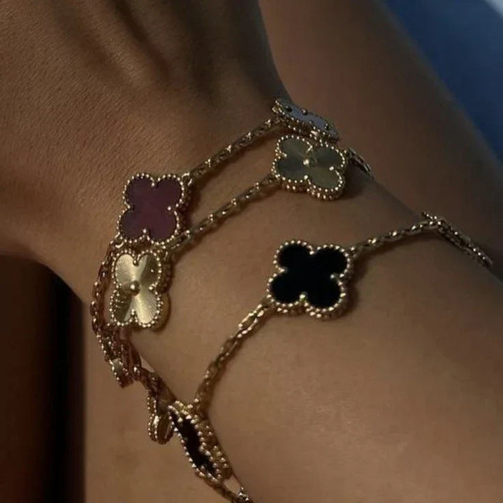 CLOVER | Bracelet Noir/Or