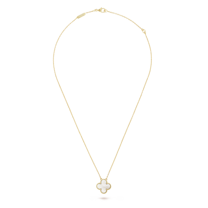 CLOVER | Collier Blanc/Or