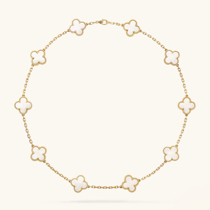 CLOVER | Collier 10 motifs Blanc