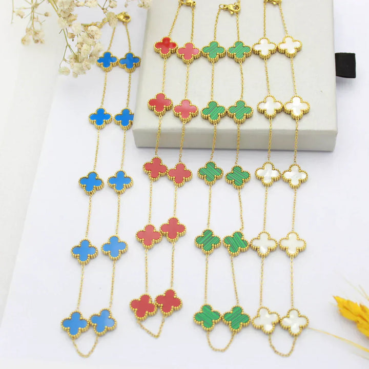 CLOVER | Collier 10 motifs Bleu