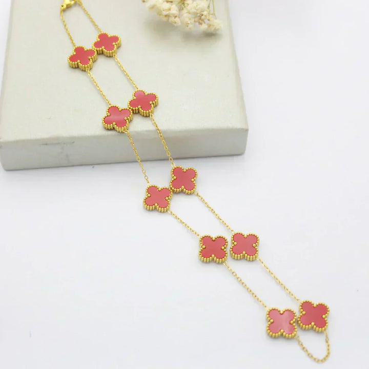 CLOVER | Collier 10 motifs Rouge