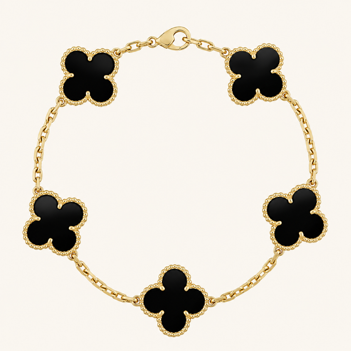 CLOVER | Bracelet Noir/Or