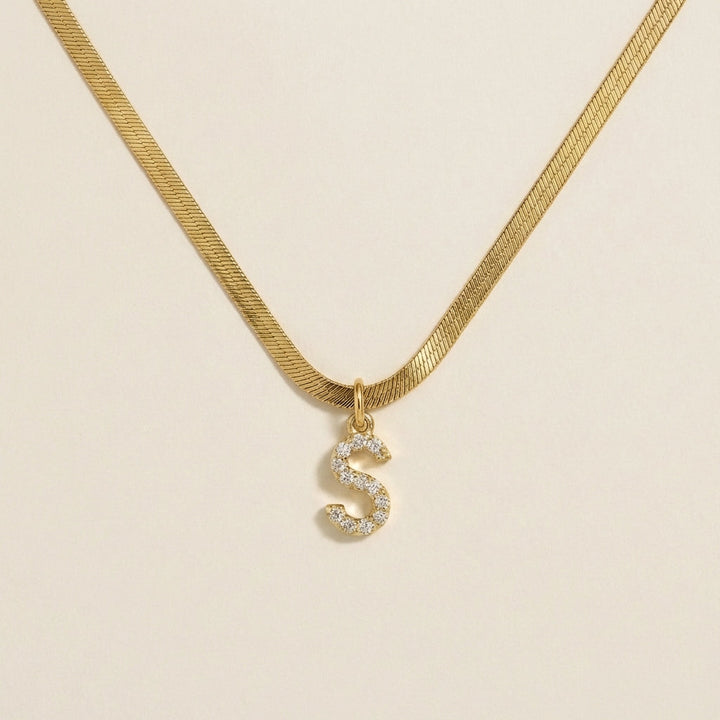 Collier initiale pavée Solea