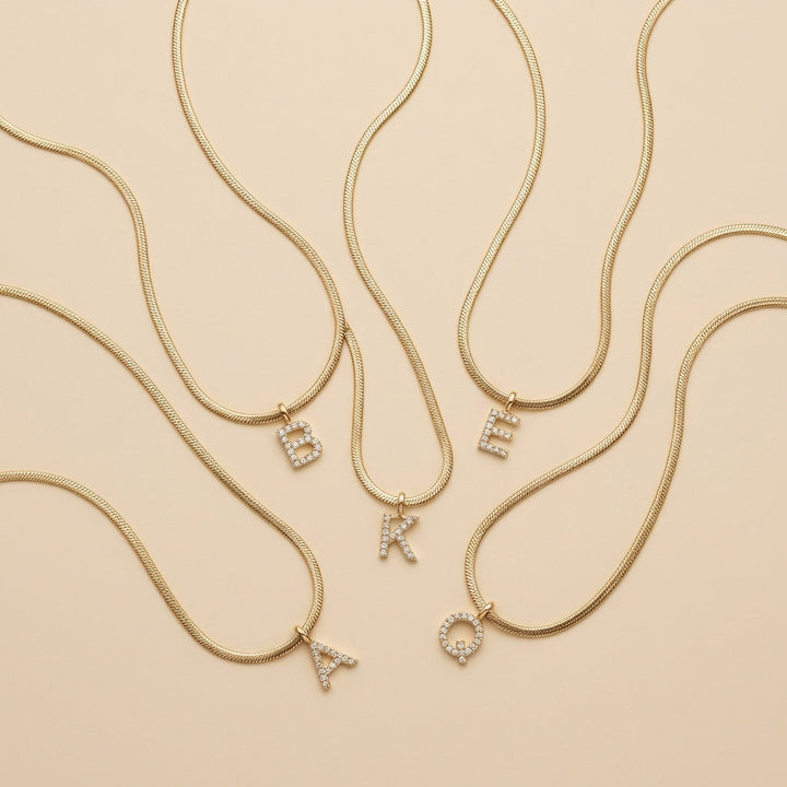 Collier initiale pavée Solea