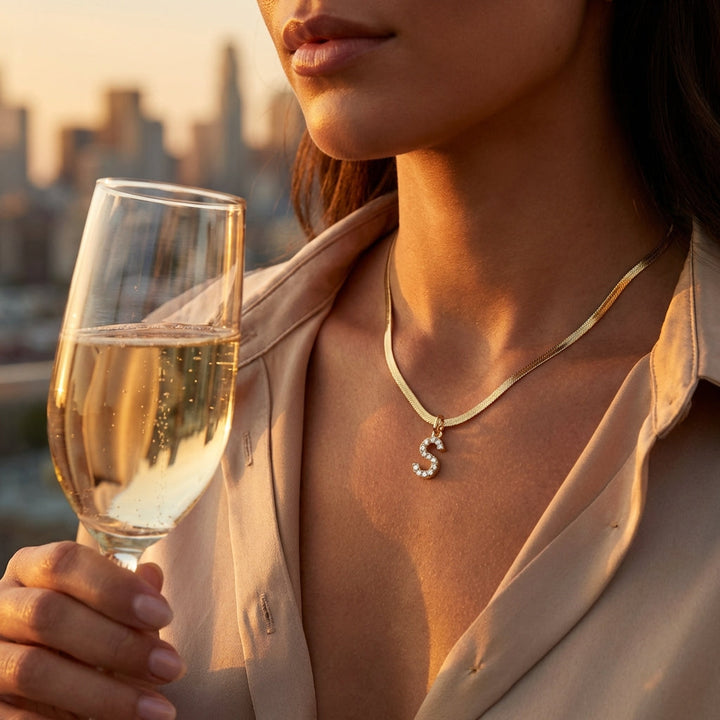 Collier initiale pavée Solea