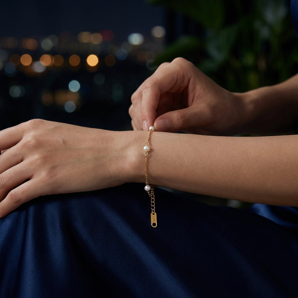 Bracelet chaîne perles Elara