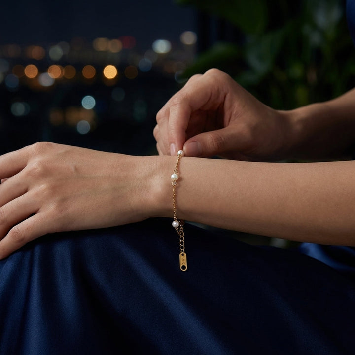 Bracelet chaîne perles Elara