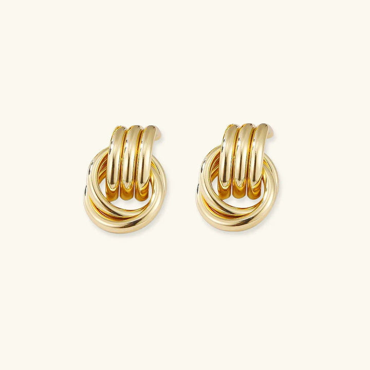 Boucles d'oreilles créoles superposées Luna