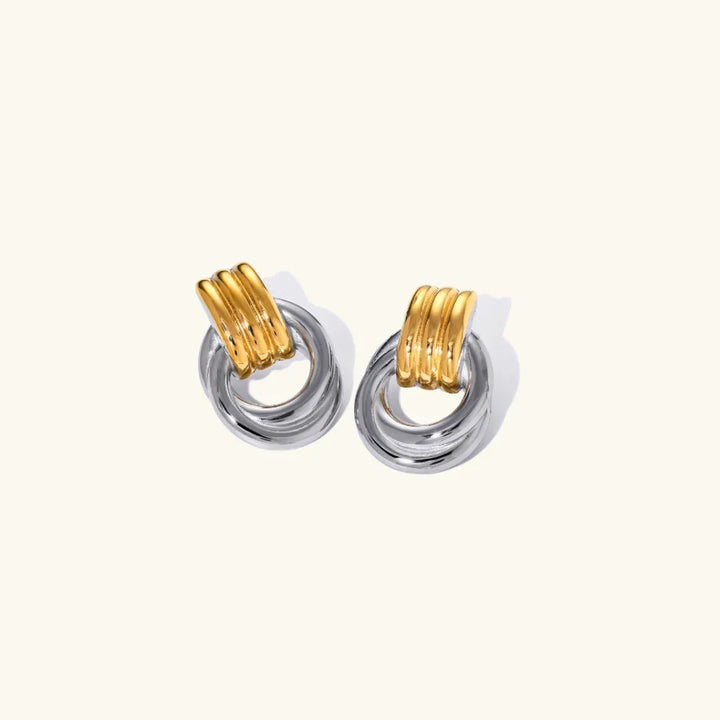 Boucles d'oreilles créoles superposées Luna