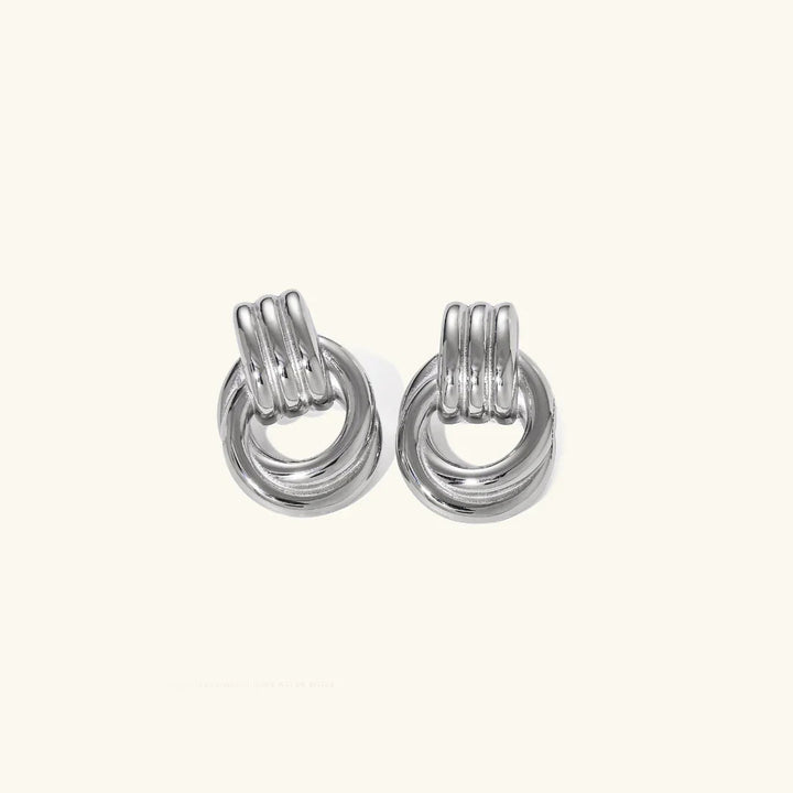 Boucles d'oreilles créoles superposées Luna