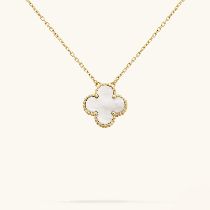 CLOVER | Collier Blanc/Or
