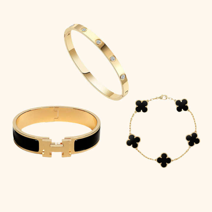 Ensemble 3 bracelets Noir