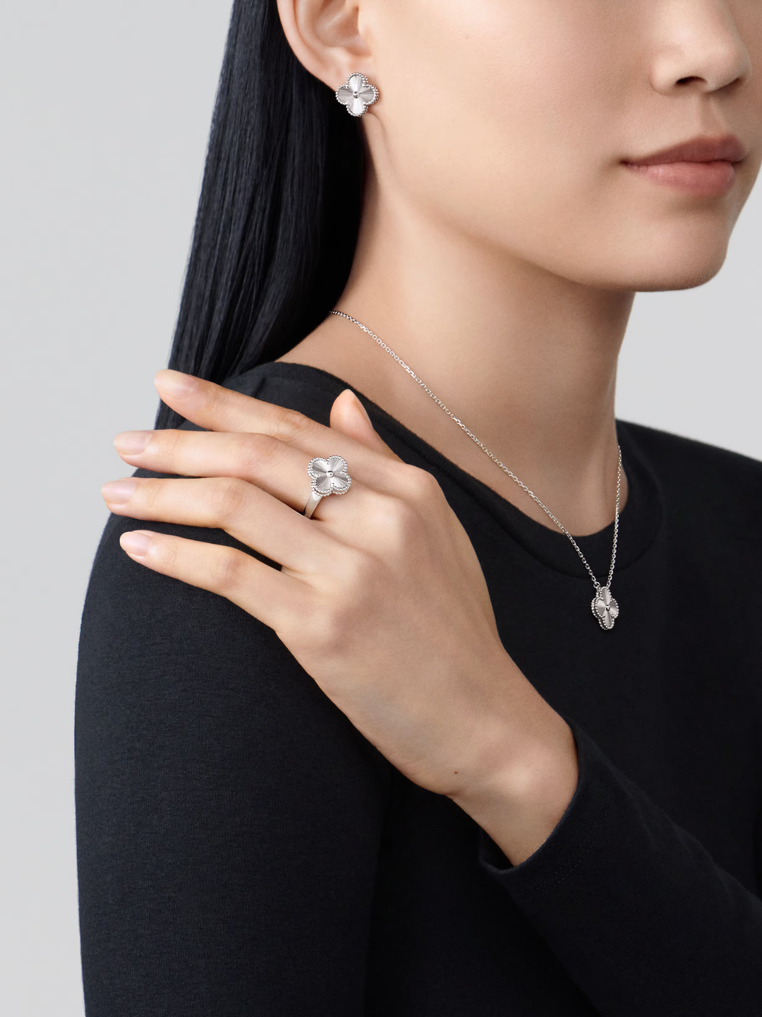 CLOVER | Collier Argent